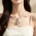 925 Sterling Silver Heart Teardrop Moissanite Necklace